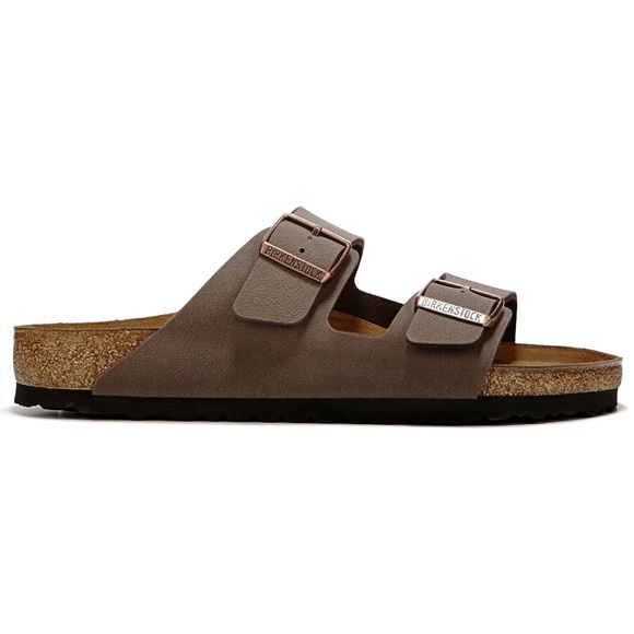 Birkenstock Arizona Birko Flor Dark Brown Size 10 Women’s Double Strap Leather - Picture 1 of 12